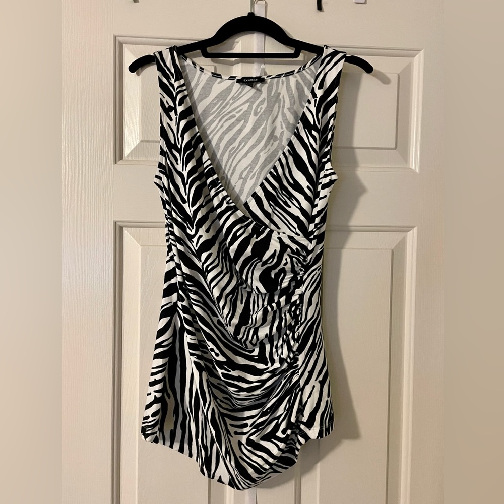 Express Zebra Surplice Top sz Med